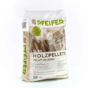 Dřevěné pelety PFEIFER A1 6 mm 15 kg / Paleta 1050 kg 70 ks x 15 kg