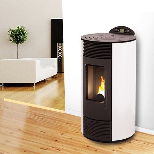 Peletová kamna MODERNA SMART 8,7 kW kulatá bílá