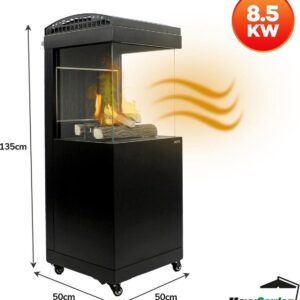 Terasový ohřívač – Venkovní plynový krb – 9 kW – Víko je součástí balení